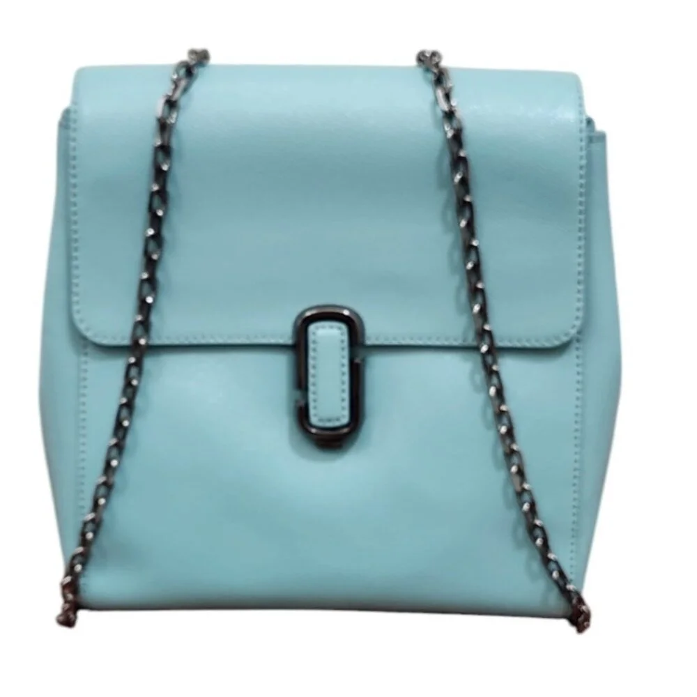 MARC JACOBS Saffiano Leather Backpack color Tiffany Blue